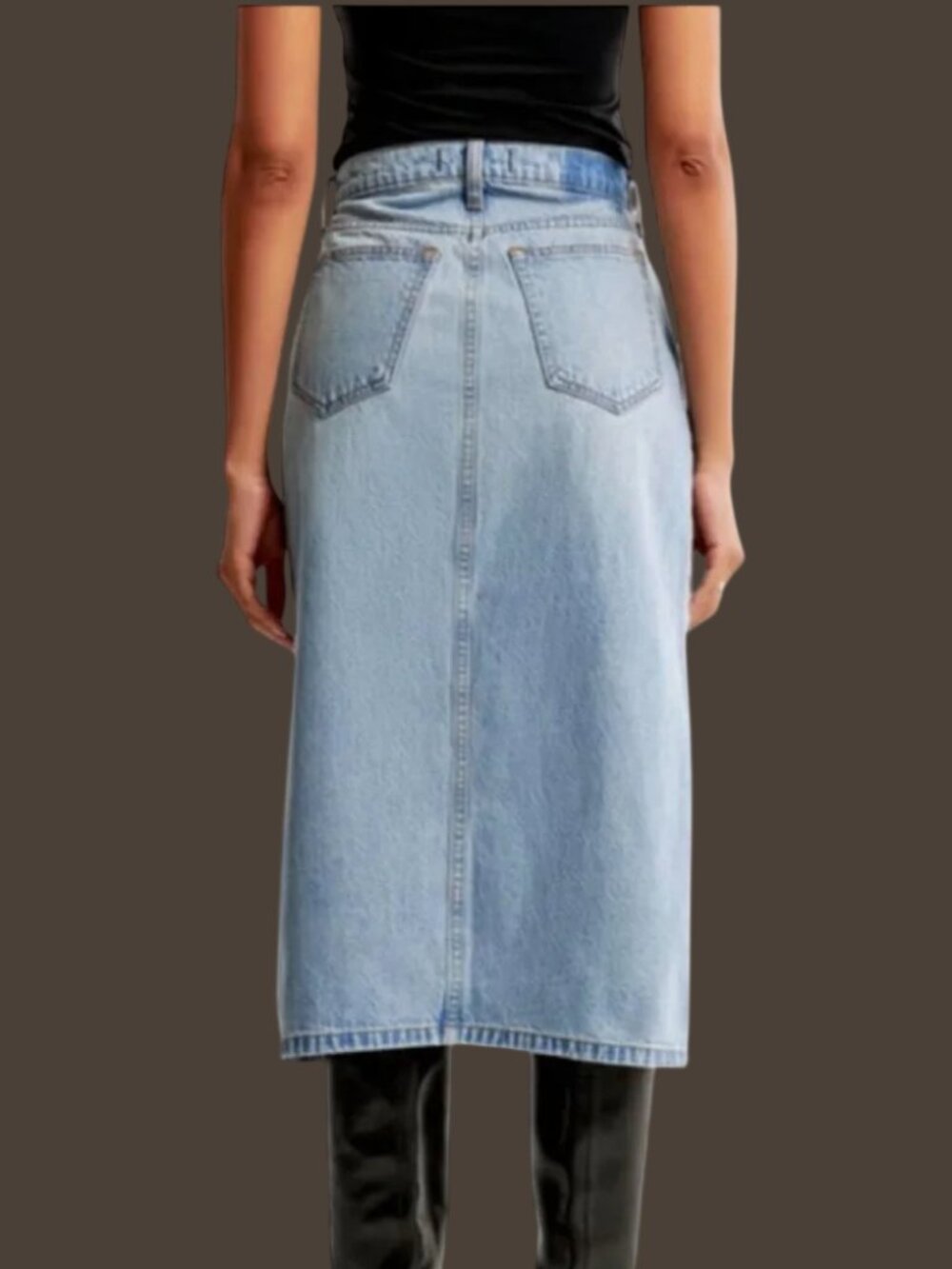Abercrombie & Fitch Denim Midi Skirt High Rise Blue Small 28 / 6 Petite - Picture 5 of 9